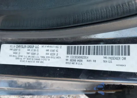 2013 Chrysler 200 Limited z USA, uszkodzony, nr VIN 1C3CCBCG0DN523914